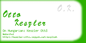 otto keszler business card