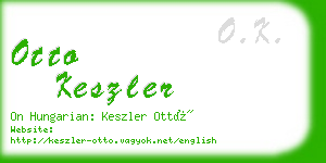 otto keszler business card
